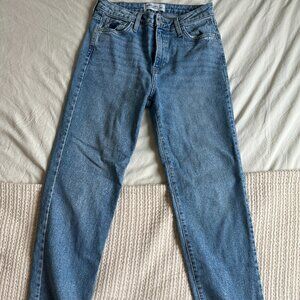 Just Black Denim Raw Hem Straight Leg Jeans, Size 27